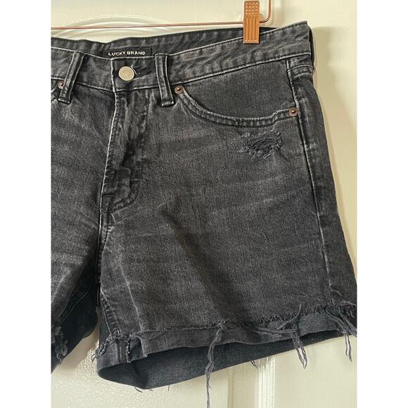 Lucky Brand Boyfriend Shorts Women 4/27 Black - Picture 2 of 7